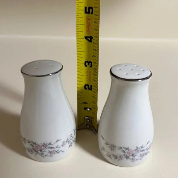 Fine Japan Silver rim floral Salt & Pepper Set - Picture 4 of 4